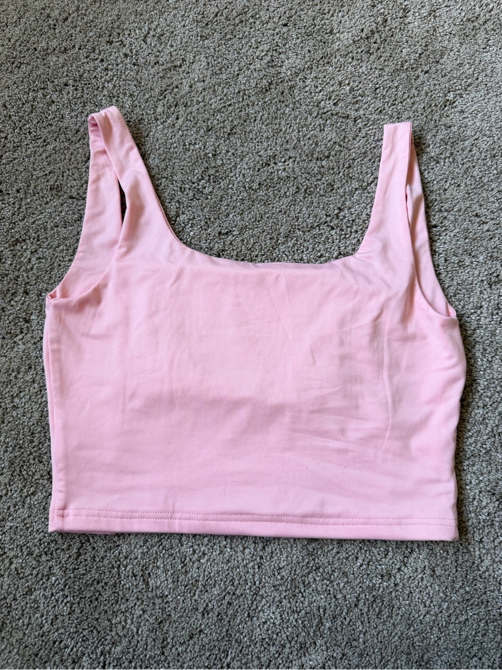 Pink Ruched Scoop Crop Top - Picture 4 of 4